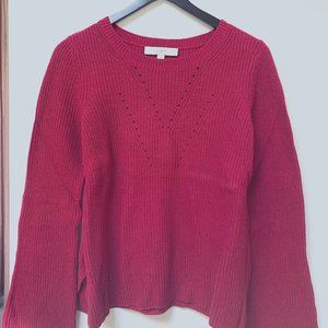 Loft Red Sweater with Bell Sleeves - Size S